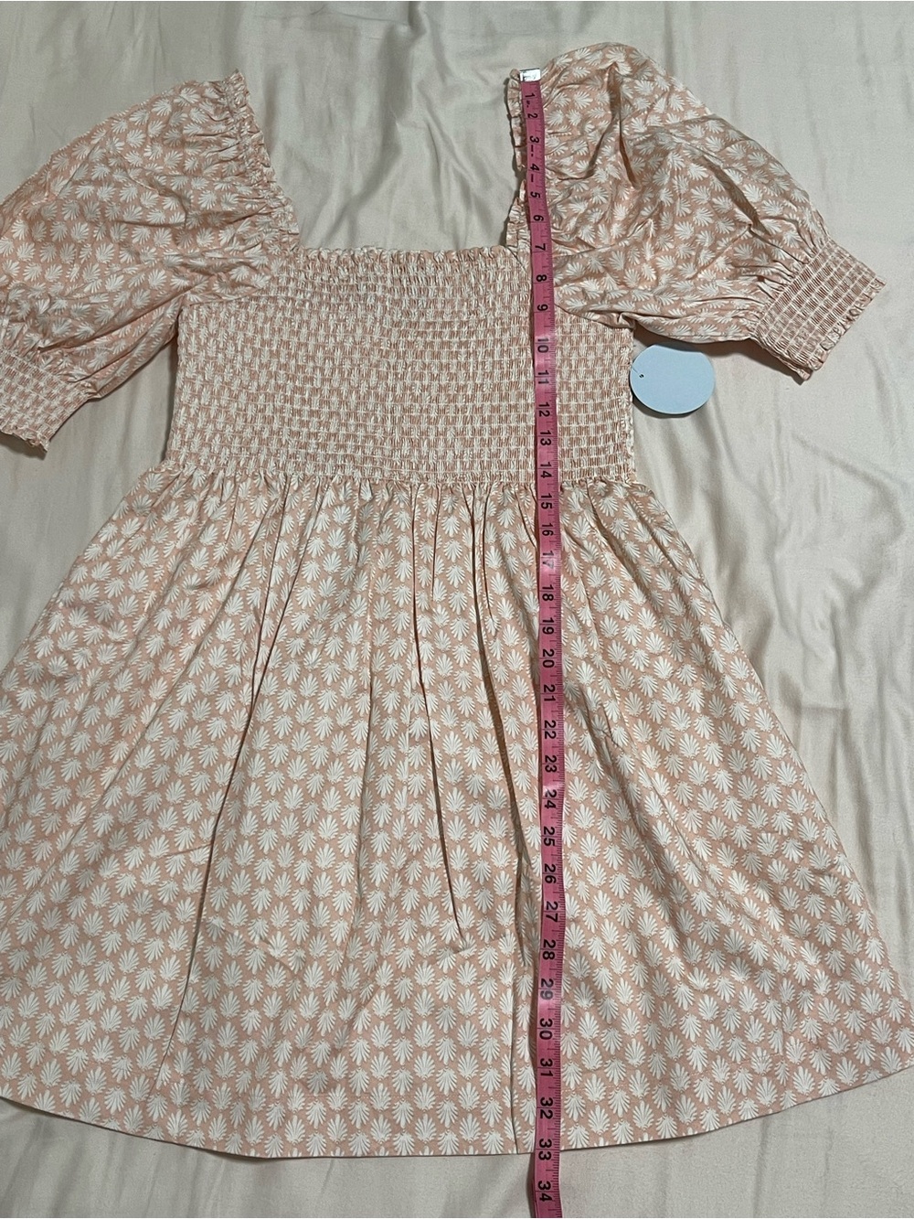 NWT Hill House Home Athena Nap Dress Mini Baroque Shells Pale Coral Pink SIZE M - Picture 10 of 11